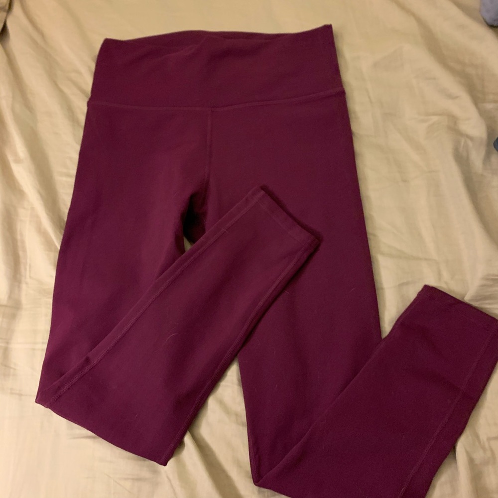 Fabletics high waisted burgundy leggings